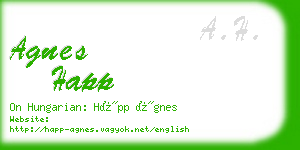 agnes happ business card